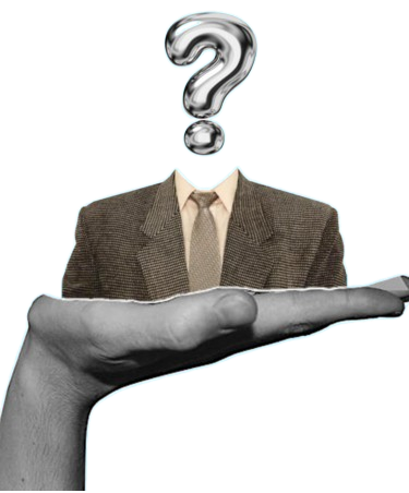 Homem com ponto de interrogação