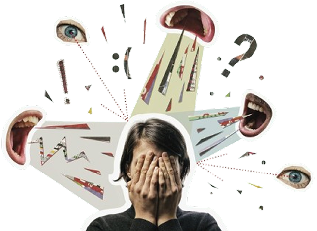 Mulher recebendo críticas